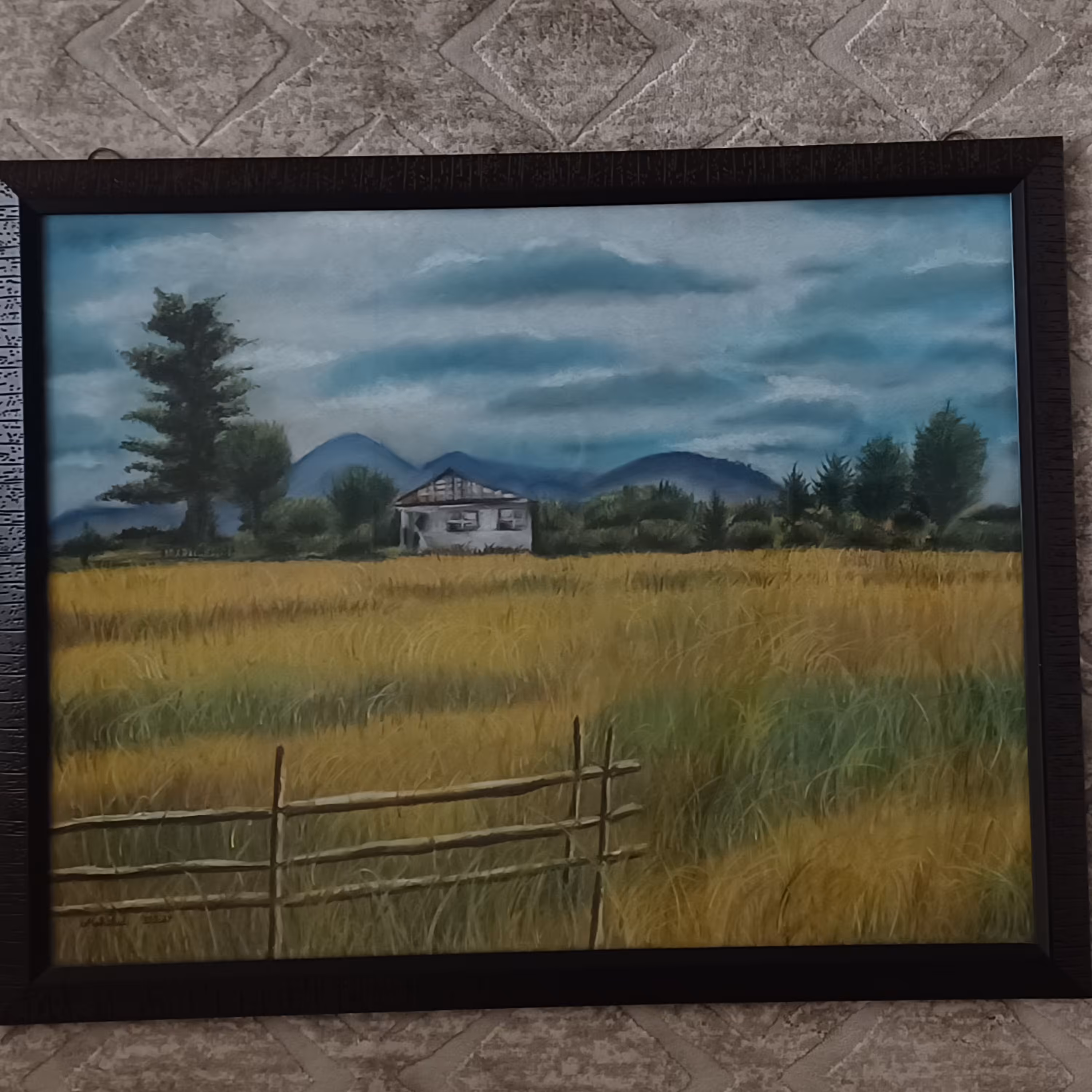 تابلو منظره با پاستل گچی