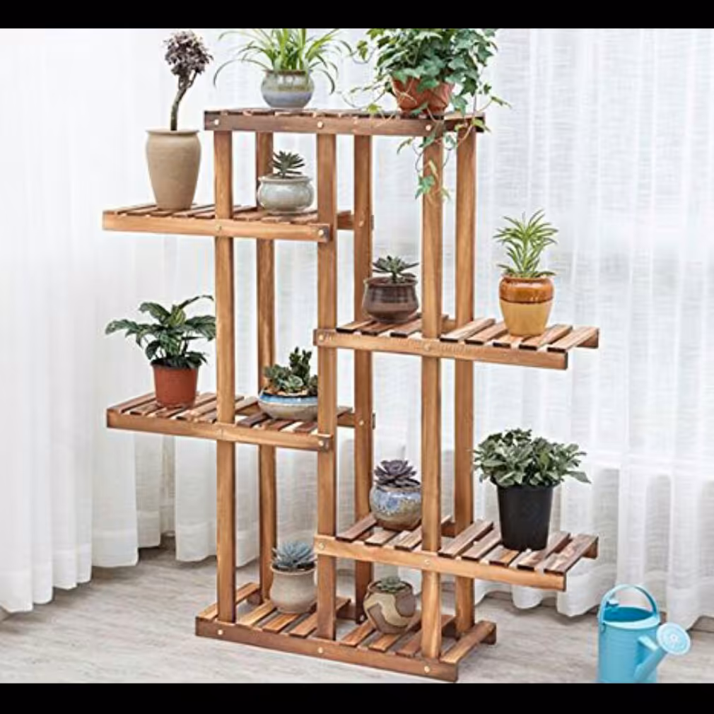 استند چوبی گل و کاکتوس، کد 300 سایز بزرگ