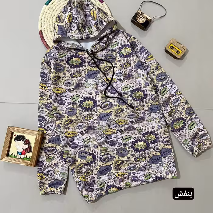 هودی اسپرت جنس دورس پنبه داخل کرکدار ضخیم سایز 65