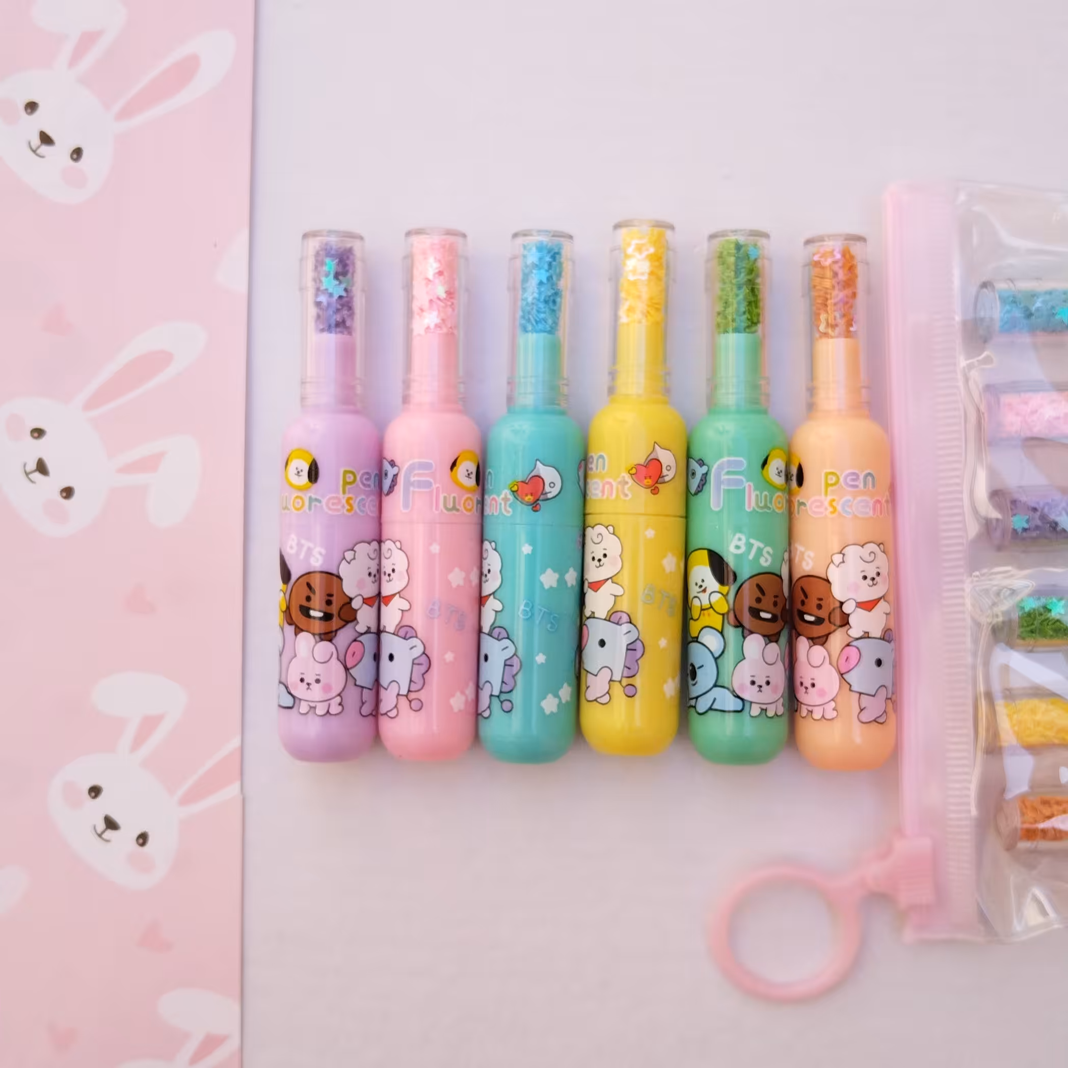 ماژیک هایلایت ماژیک فسفری طرح بطری رنگبندی متنوع لوازم تحریر فانتزی 