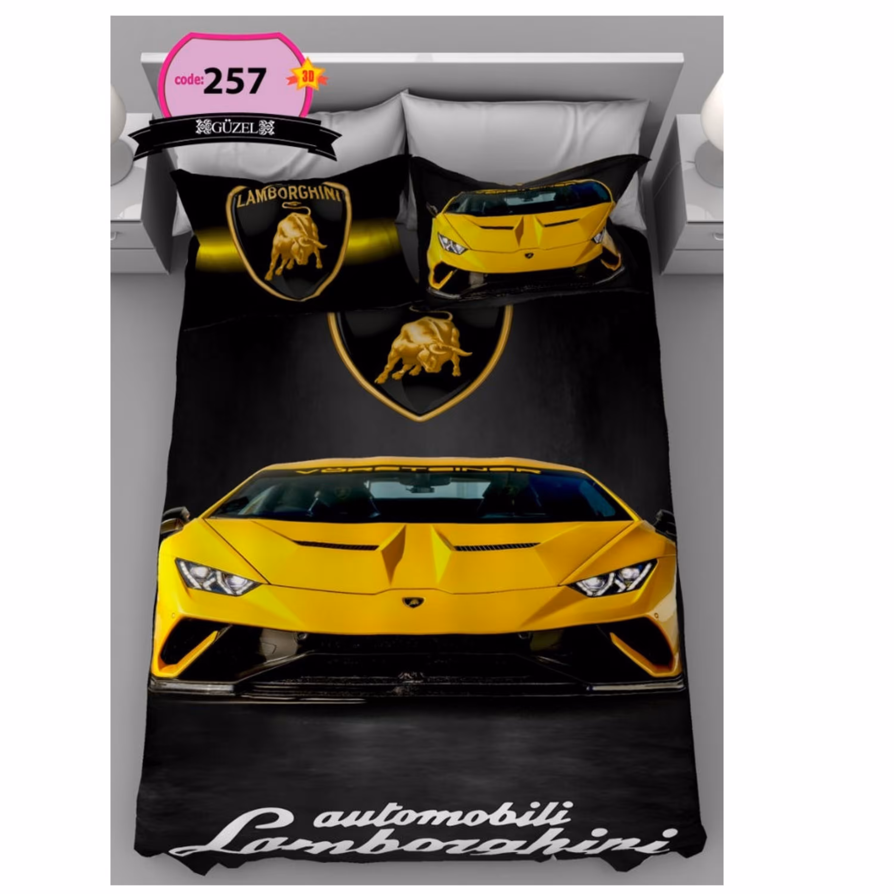 روتختی تک نفره سه بعدی برند گوزل -5 تکه -کد 257