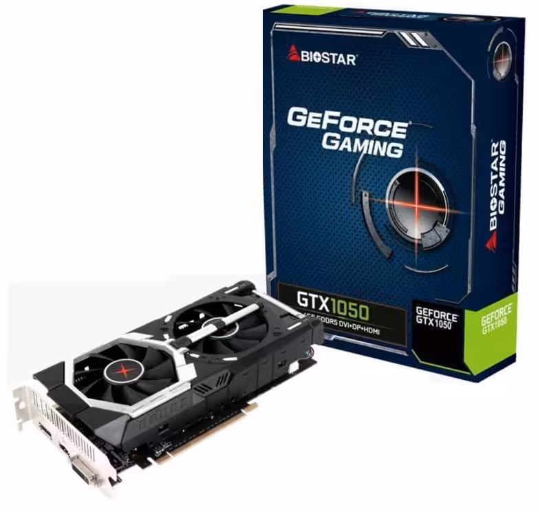 کارت گرافیک بایوستار مدل VN1055XFX1 GTX1050  Dual-Cooling با حافظه 2 گیگابایت