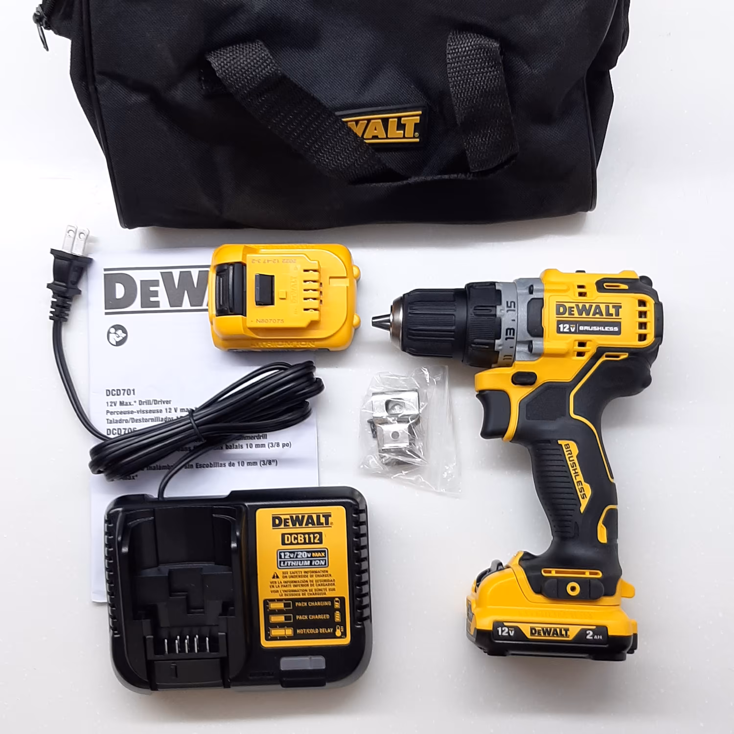 دریل شارژی دیوالت مدل dcd701d2 ساخت مکزیک