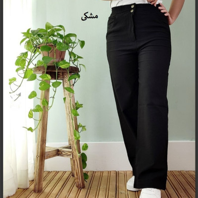 شلوار کتان کش نیم بگ - کد 220