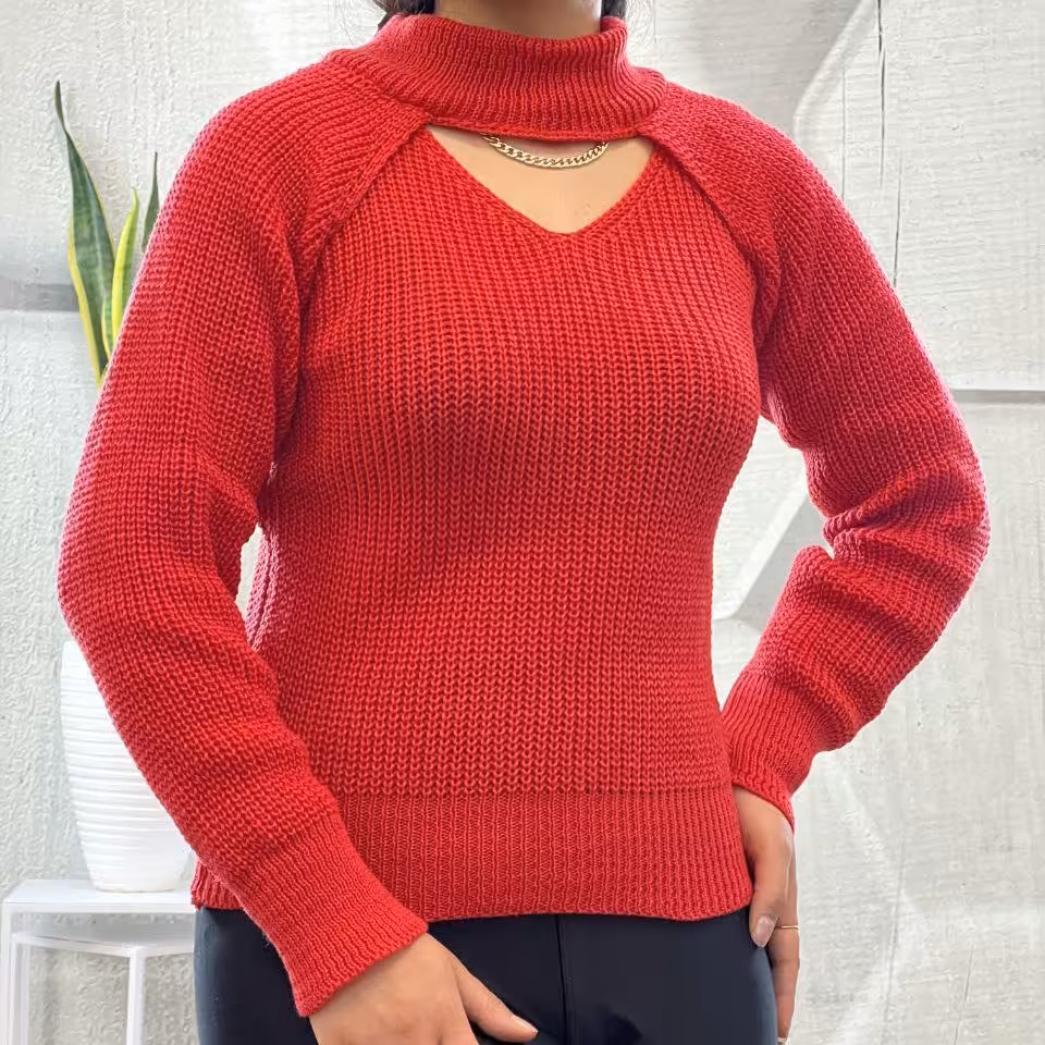 ست دو تکه تاپ و استین یقه دار ریز بافت تراکم بافت عالب