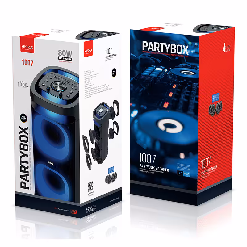 اسپیکر بلوتوثی قابل حمل هیسکا مدل PARTY BOX 1007   کد 6103