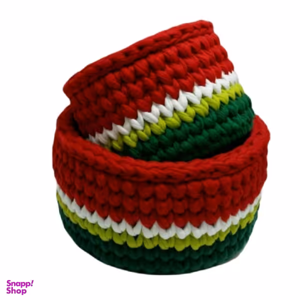 سبد قلاب بافی تریکو مدل هندوانه یلدا مجموعه 2 عددی