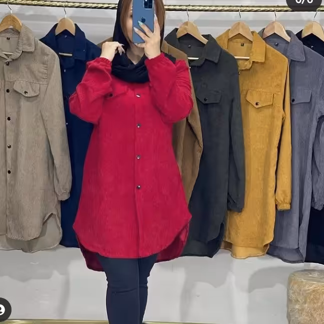مانتو زنانه مخمل کبریتی بسیار با کیفیت(ارسال رایگان)