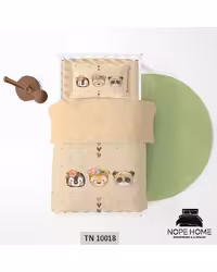 سرویس لحاف روتختی یک نفره 5 تکه کودک نوپه هوم Nopehome طرح عروسک و قلب کد TN10018