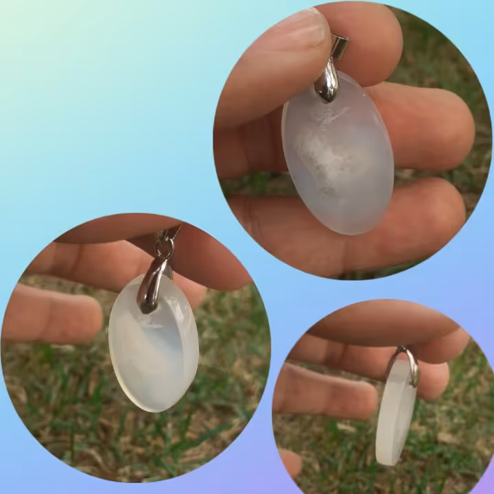 گردنبند عقیق سفید طبیعی و معدنی این کار واقعا خاص 