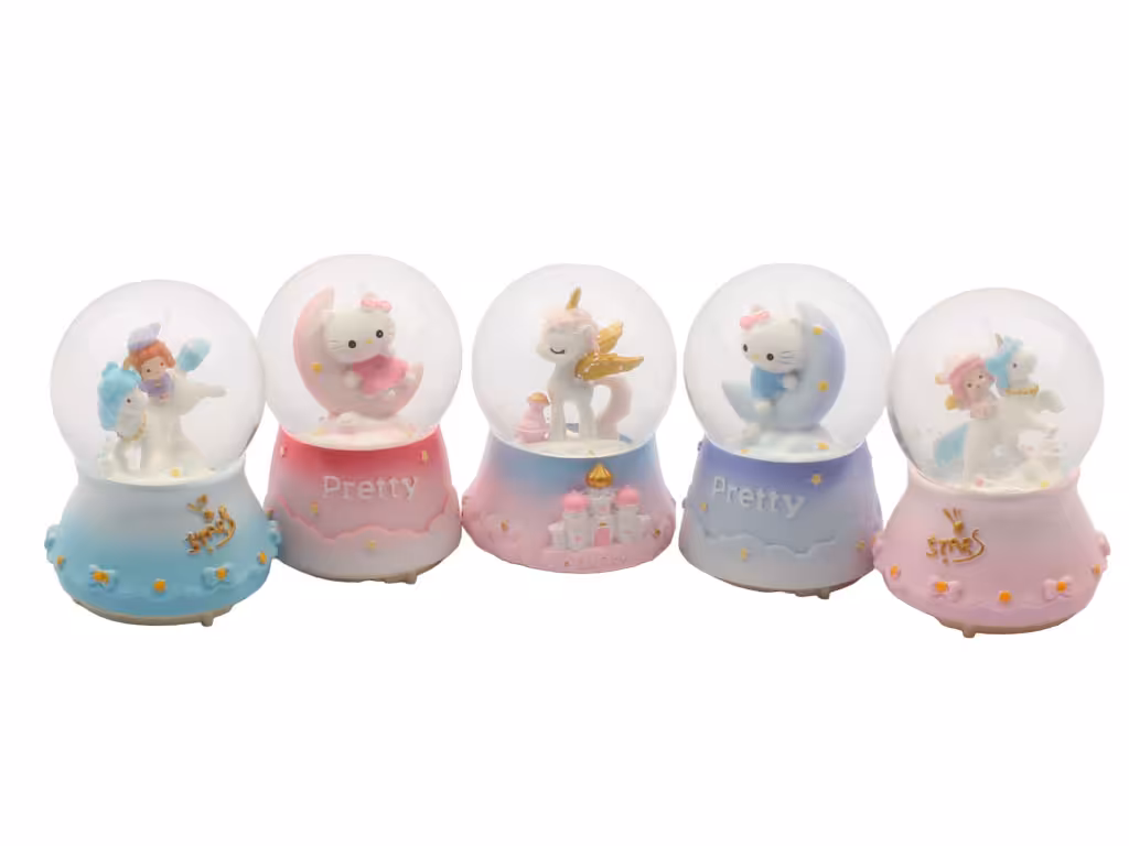 گوی شیشه ای موزیکال و چراغ دار دخترانه سایز بزرگ