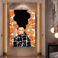 تابلو بوم چاپی لاویا طرح نقاشی ترک زن کد ART-1050