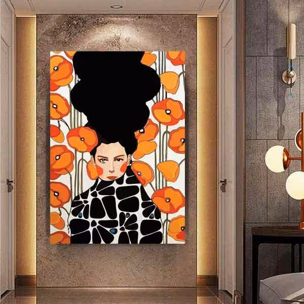 تابلو بوم چاپی لاویا طرح نقاشی ترک زن کد ART-1050