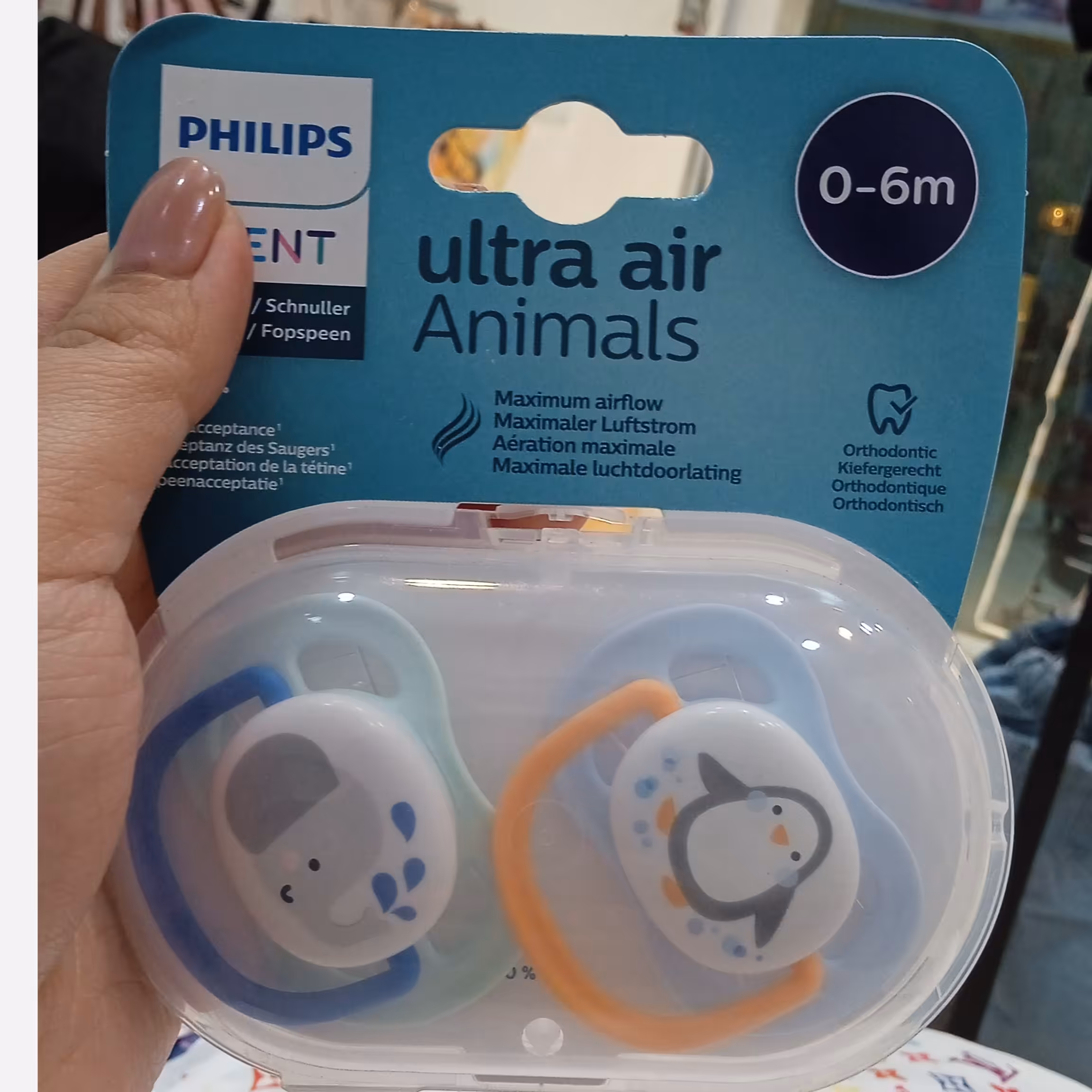 پستانک اونت 06ماه دخترانه ارتودنسی و ضد نفخ برند فیلیپس طرحدار