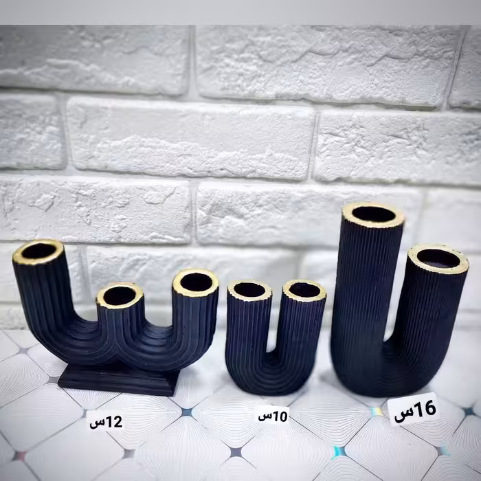 شعمدان پلی استر دکوری مدل خطی مجموعه 3 عددی