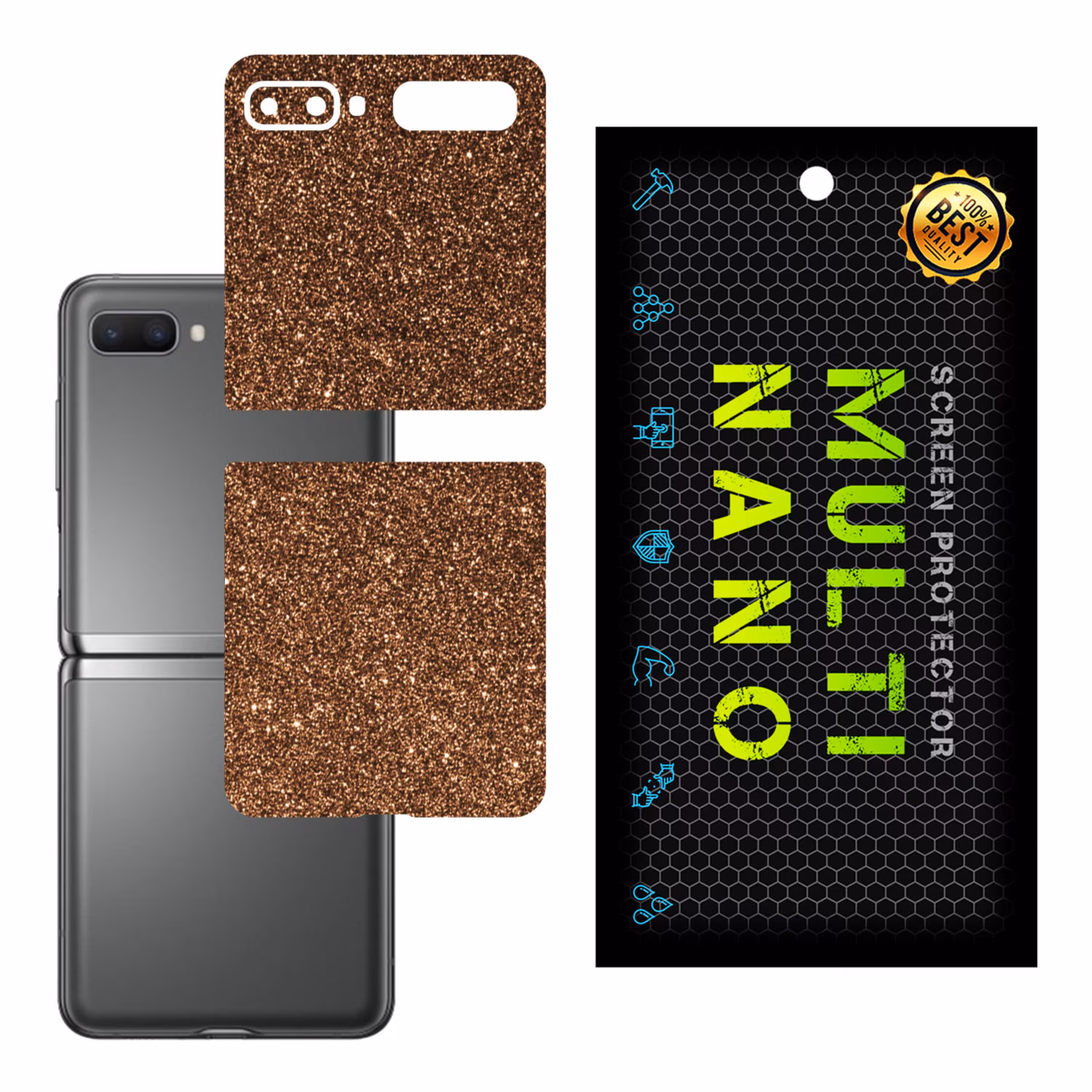 برچسب پوششی MultiNano مدل X-G1F-Bronze برای پشت موبایل سامسونگ Z Flip