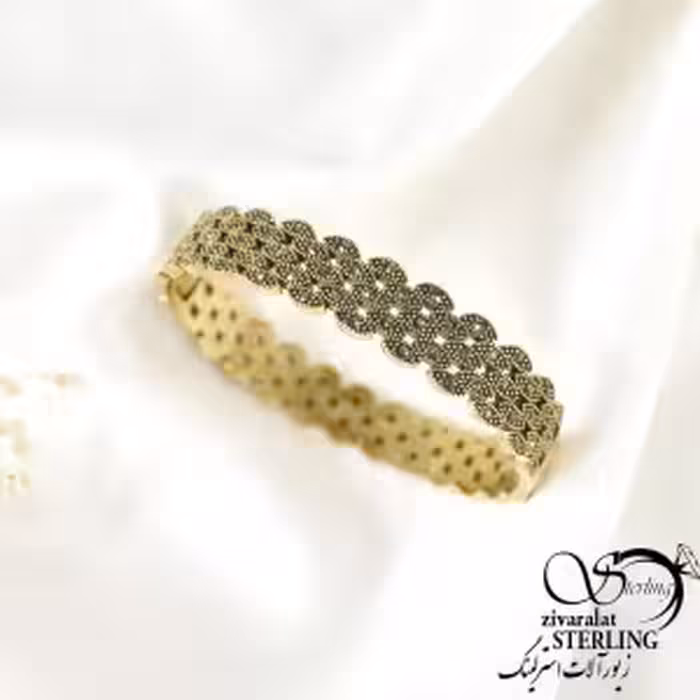 دستبند طرح طلا سیاه قلم کد:2214