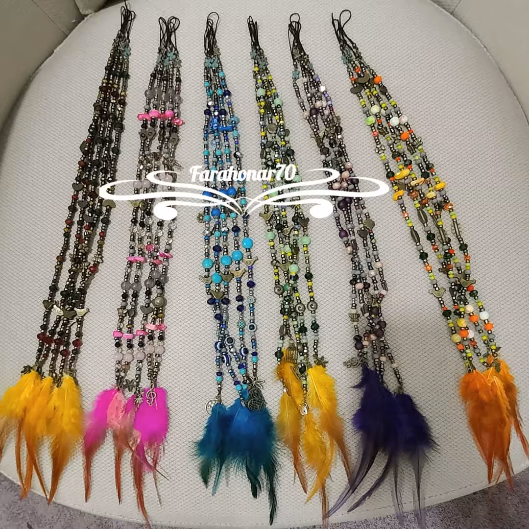 دردراپ های کریستالی با تزئین پر