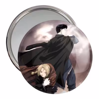 آینه جیبی خندالو مدل ادوارد و موستانگ انیمه کیمیاگر تمام فلزی کد 12686