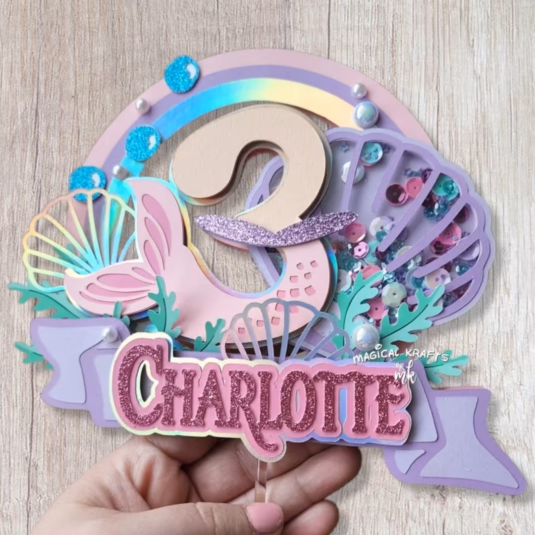 تاپر کیک تولد کودک دخترانه تم پری دریای