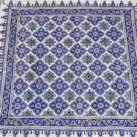 سفره ورومیزی قلمکاری سنتی سایز 1در1متر بنفش رنگ