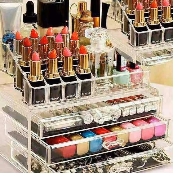 باکس لوازم آرایش کریستال سه کشو