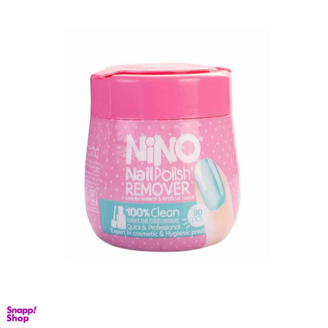 دستمال مرطوب نینو (Nino) مدل لاک پاک کن قوطی 90 عددی