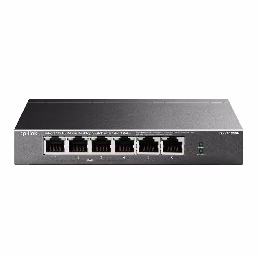 قیمت و خرید سوييچ 6 پورت مگابيت دسکتاپ و PoE تی پی لینک مدل TL-SF1006P | یاس ارتباط