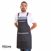 پیشبند جین 3 جیب ذغالی کیوان