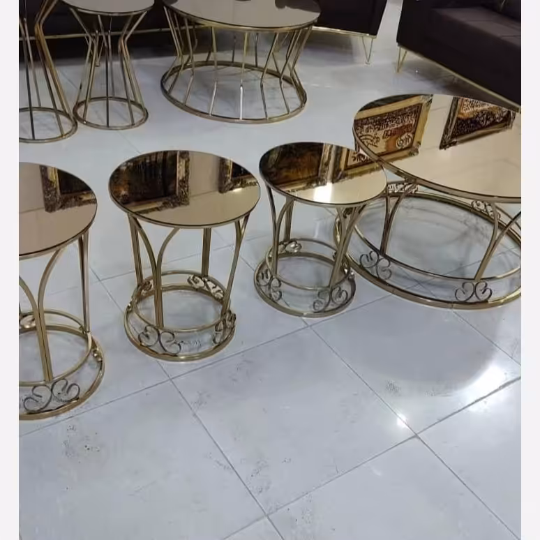 میز عسلی و جلو مبلی مدل تاج(آبکاری درجه 1 فورتیک)(ارسال با باربری و به صورت پس کرایه)