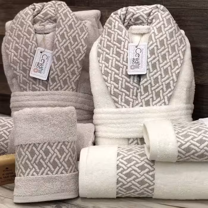 سرویس حوله عروس و داماد جواهر 10 تیکهcevahir