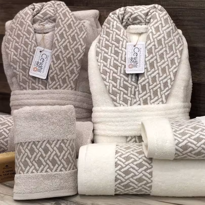 سرویس حوله عروس و داماد جواهر 10 تیکهcevahir