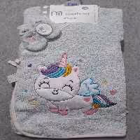 ‎ست حوله نوزادی مادرکر کیمونو طرح یونیکورن بالدار طوسی