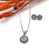 نیمست نقره چشم نظر ،بسیار شیک و ظریف با وزن 5.4گرم با زنجیر محکم