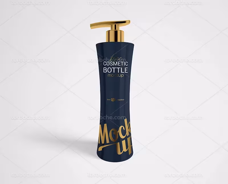 موکاپ PSD بطری آرایشی پمپی | گرافیک با طعم تربچه