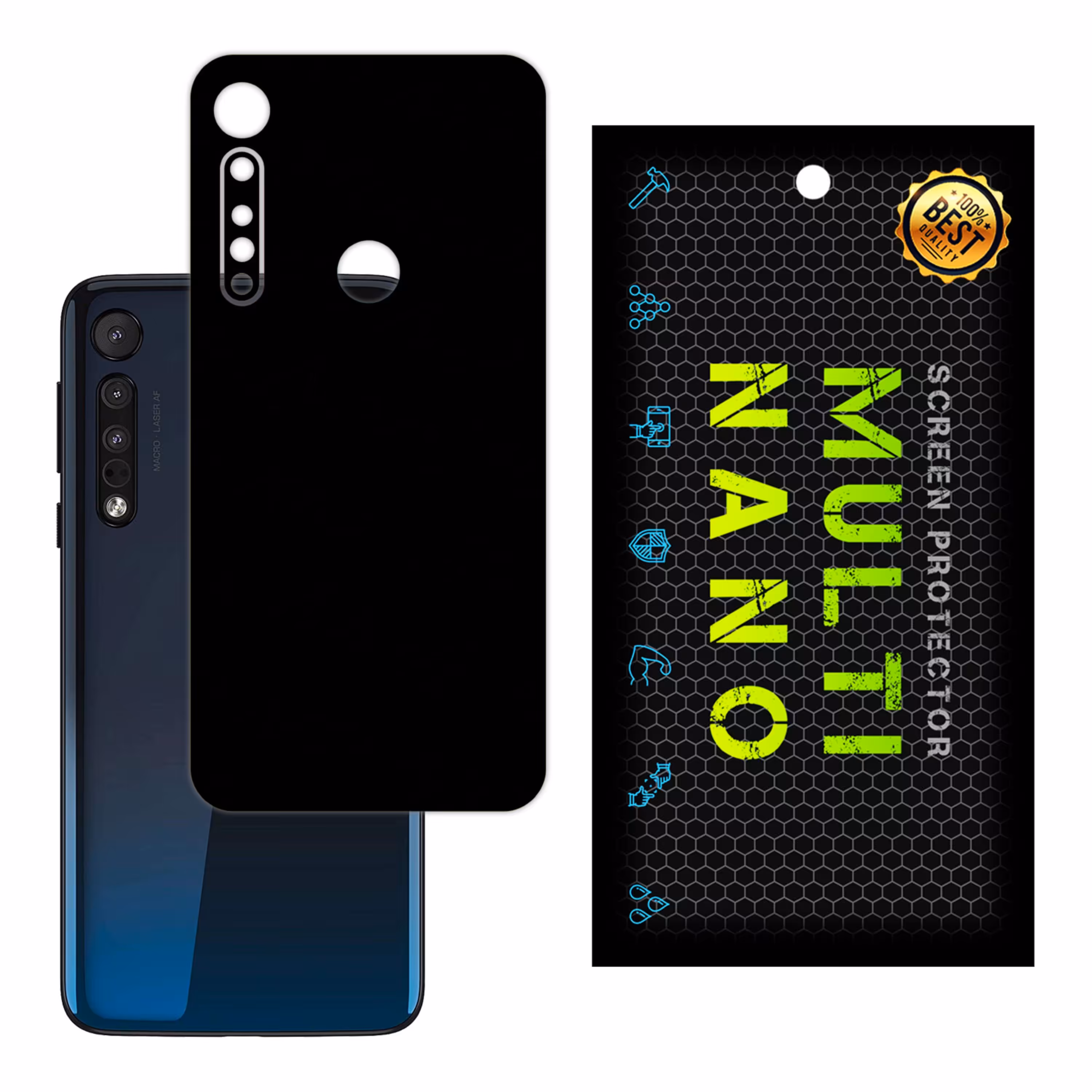 برچسب پوششی MultiNano مدل X-F1M-Black برای پشت موبایل موتورولا One Macro