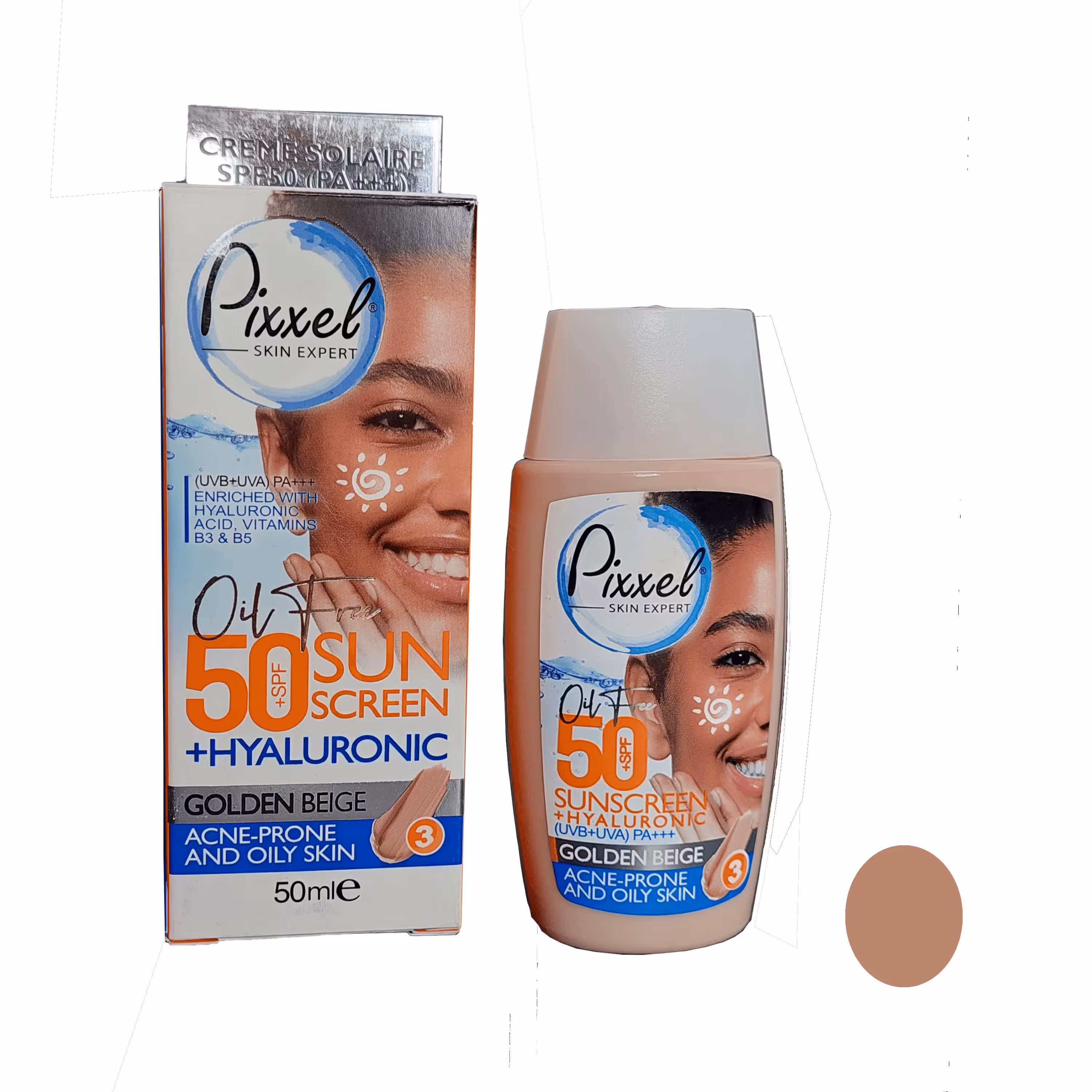 پیکسل - کرم ضد افتاب رنگی پوست چرب - بژ طلایی
