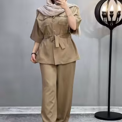 مانتو شلوار زنانه داکرون مدل سپیده