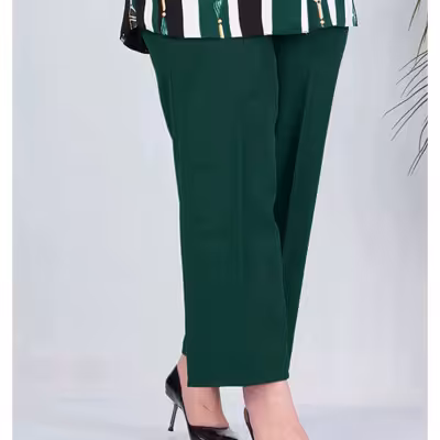 شلوار مجلسی جلوزیپ کمرکشدار سایز بزرگ 8168