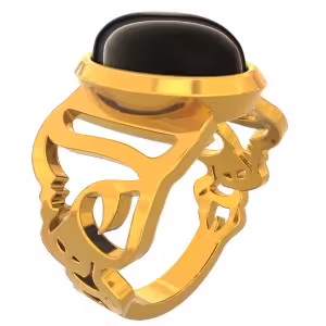 انگشتر نقره اسم مهسا با سنگ اونیکس