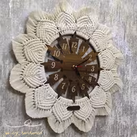 ساعت دیواری دستساز مکرومه