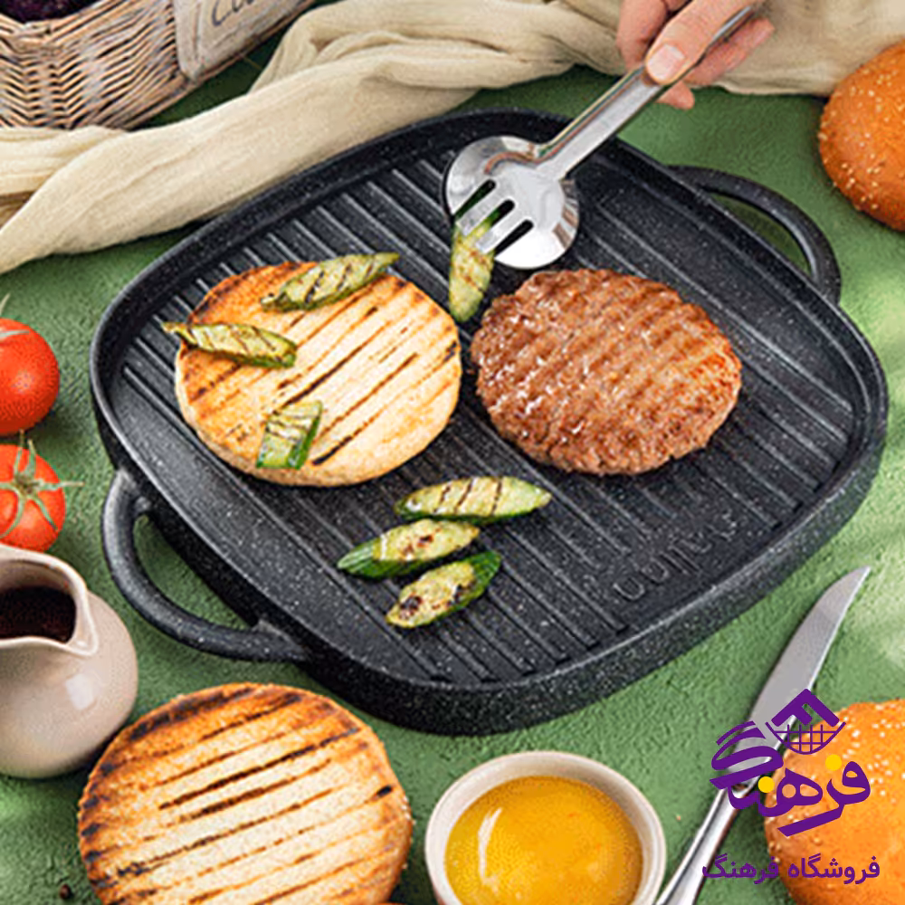تابه نالینو گریل چدن دو طرفه مدل Lorenza