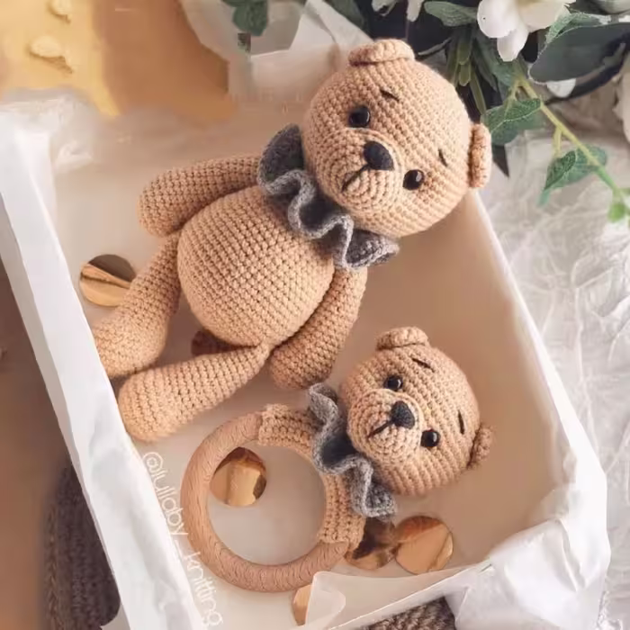 ست عروسک بافتنی خرس دلبافت
