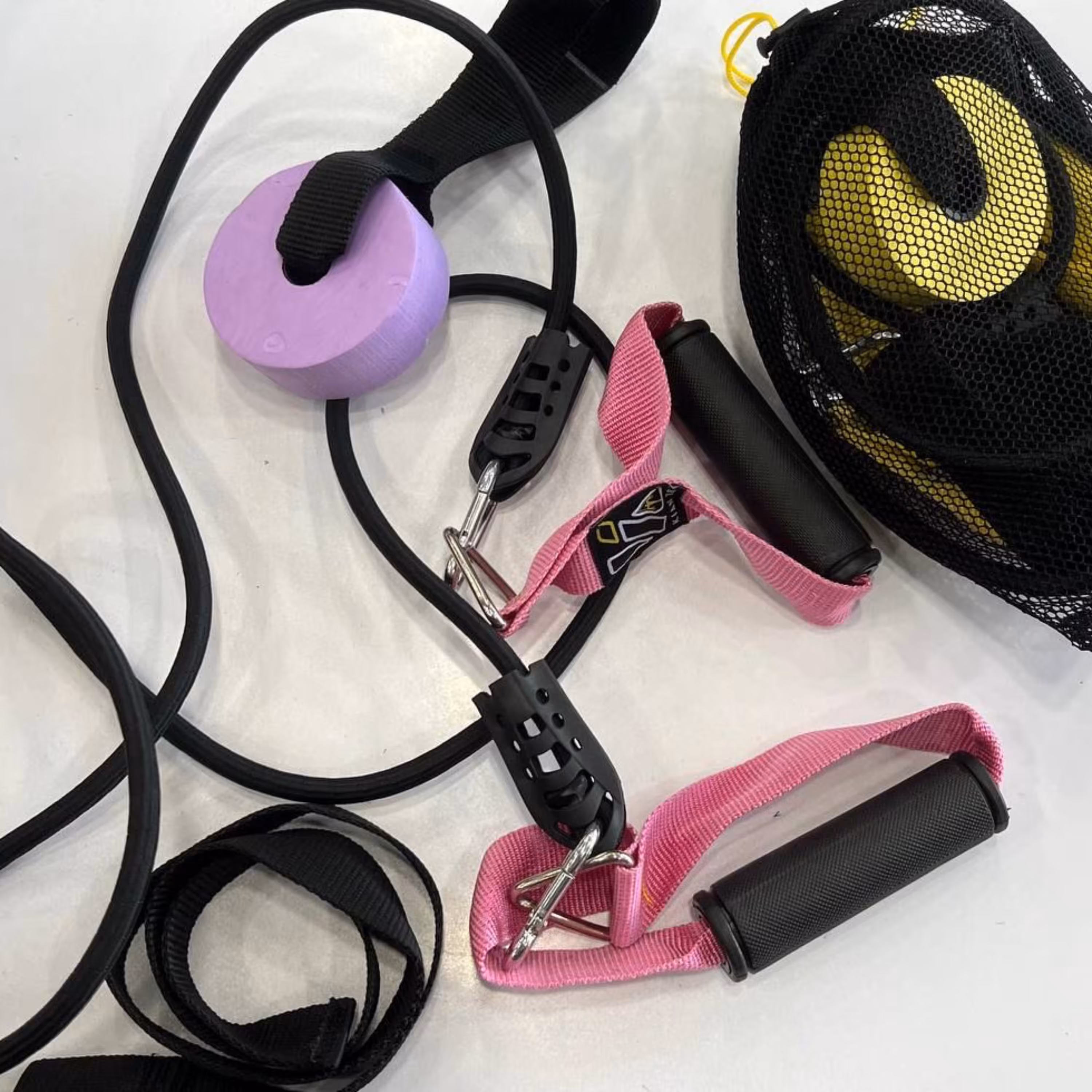 کش تمرین قوی اعلا دسته TRX کارابین فلزی