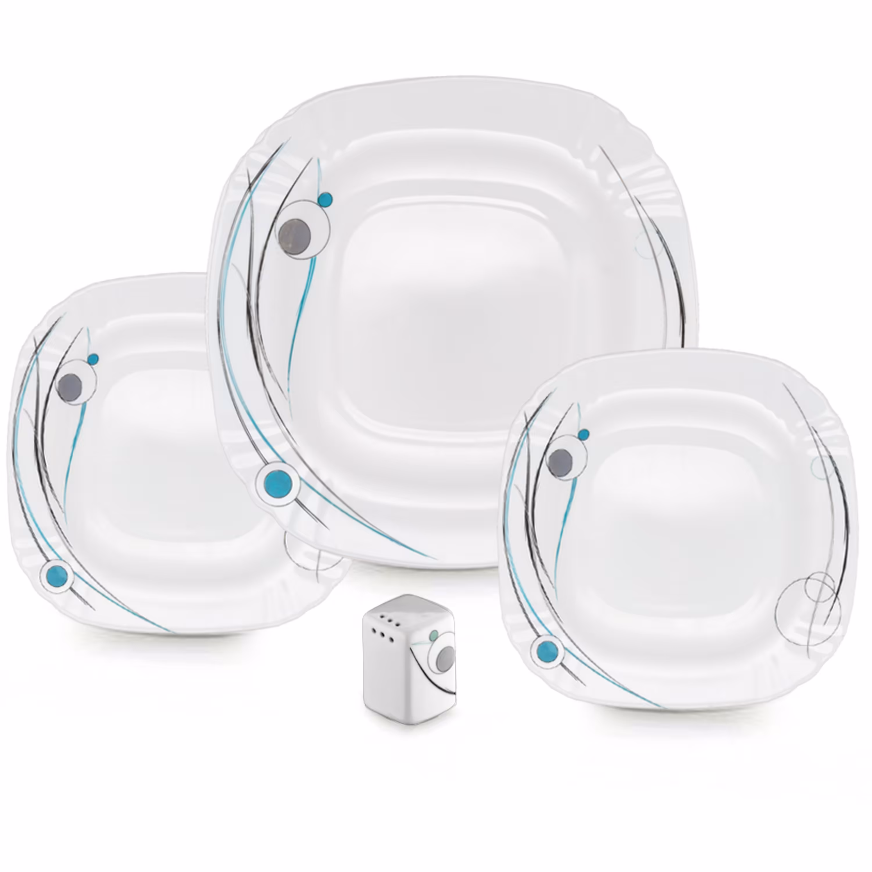 ست خیار خوری 9 پارچه طرح ملینا آبی مربع