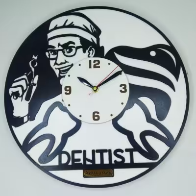 ساعت دیواری آذرلاکچری طرح دندانپزشکی کد DAN01
