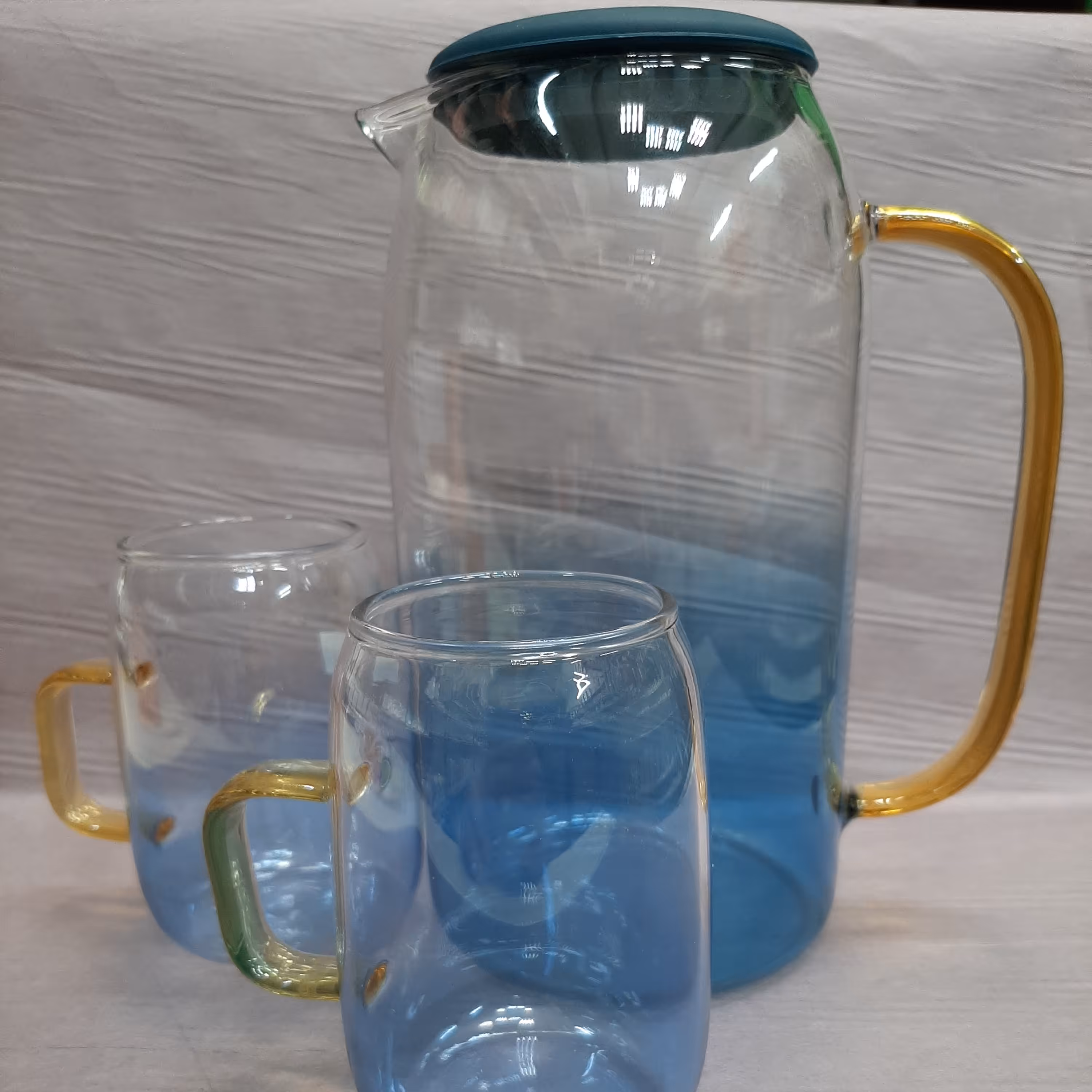 پارچ و لیوان پیرکس دو رنگ 