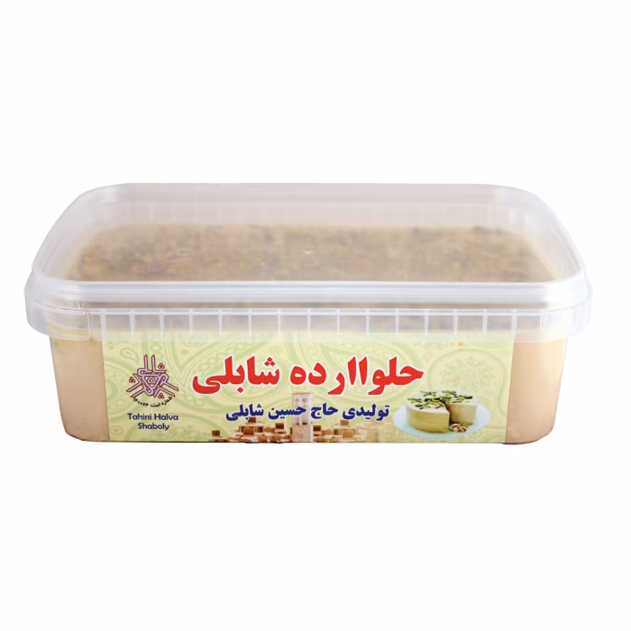 حلوا‌ارده پسته‌ای ممتاز مخصوص شابلی حجم 800 گرمی