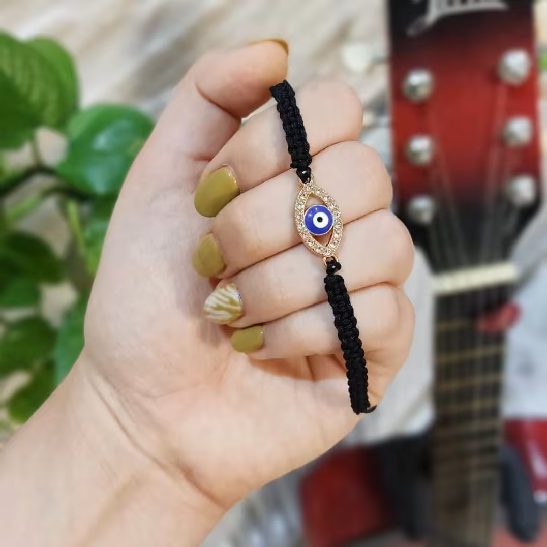 دستبند بافت طرح چشم نظر یا زخم