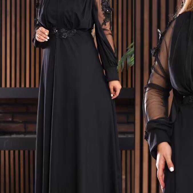 ماکسی مجلسی حورا(جنس کرپ کش و خرج کار گیپور)